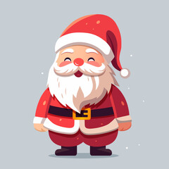 Happy Santa Claus is smiling. Vector illustration of cartoon Santa Claus character.