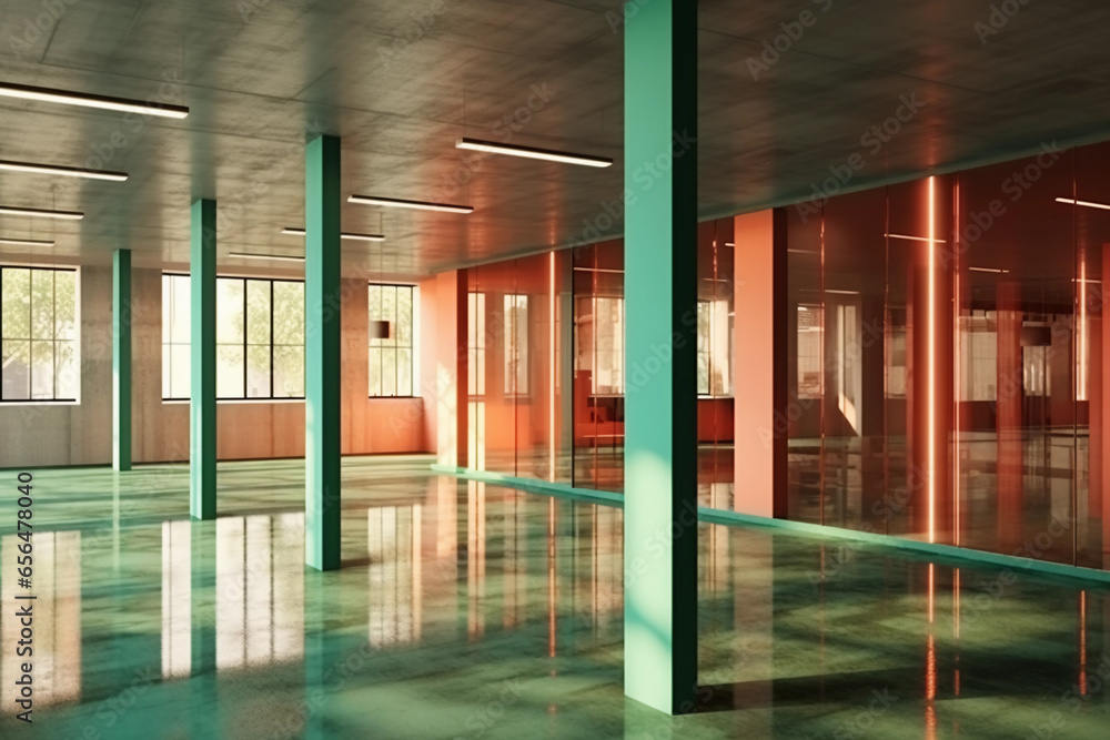 Poster abstract architecture with empty floor for presentation