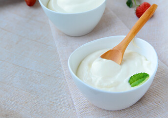 dairy product sour cream, yogurt for healthy food