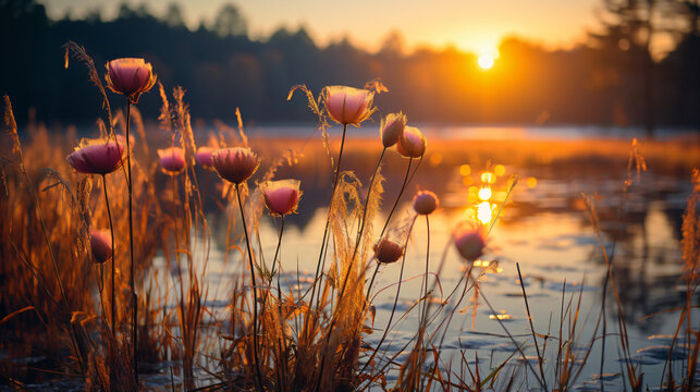 sunset in the field