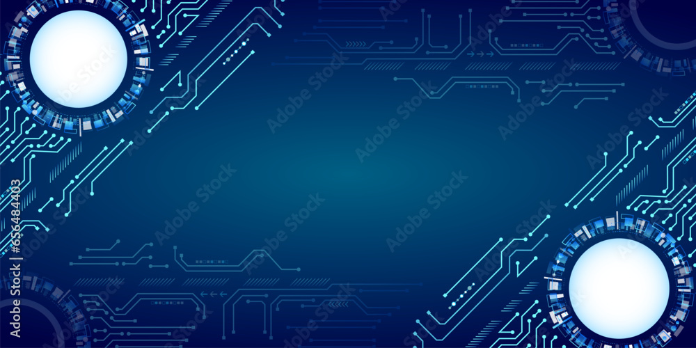 Aufkleber cyber connection on the blue background. hi-tech communication design. electronic vector illustratio