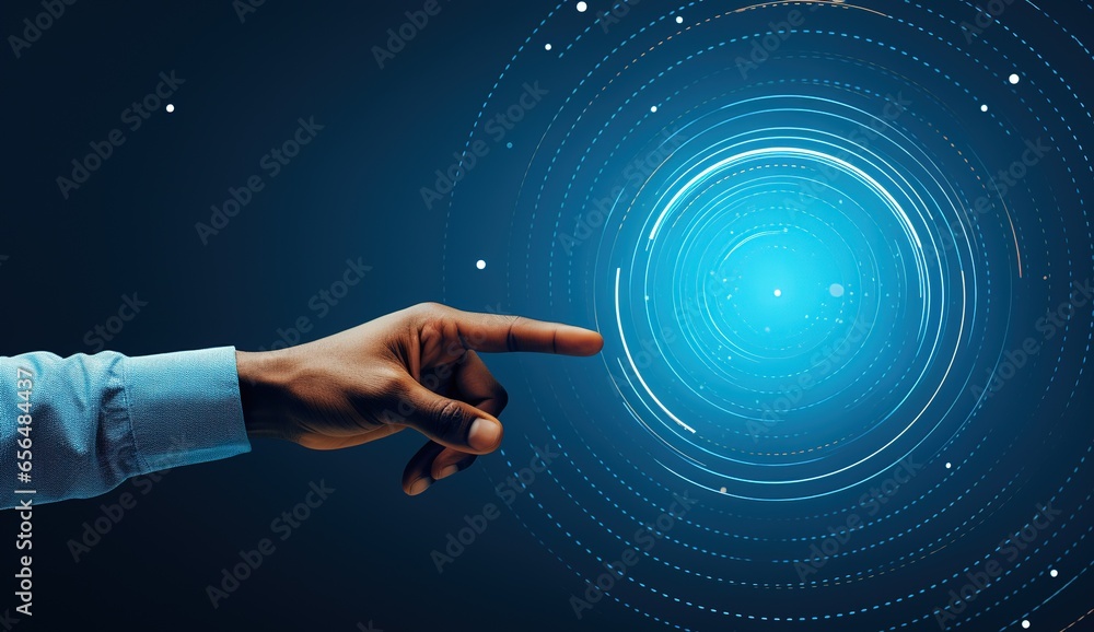 Poster futuristic circle, user interface interface screen design. abstract style on a blue background. abst