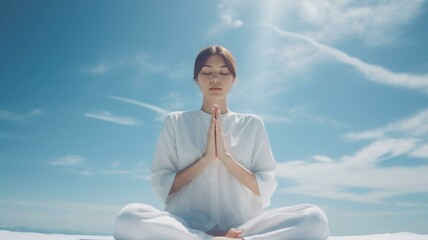 Fototapeta na wymiar woman meditating