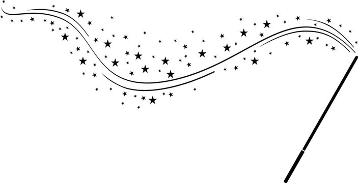 Magic wand isolated on White background. Vector illustration 