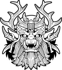 fantasy orc shaman, illustration design