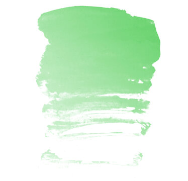 Watercolour Grunge Brush Stroke. Royalty high-quality free stock image of green watercolor overlay on transparent  background with a pronounced texture for decorating design. Artistic hand paint