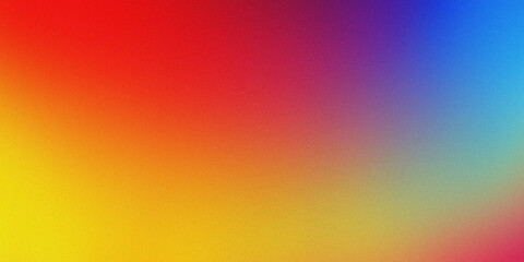 Fototapeta premium rainbow red yellow blue green , empty space grainy noise grungy texture color gradient rough abstract background , shine bright light and glow template 