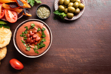 Arabic traditional breakfast with foul