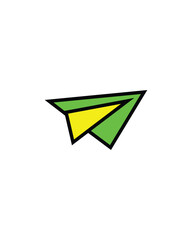 Naklejka premium origami shape image with green color vector illustration logo design