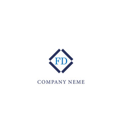 FD logo. F D design. Black FD letter. FD F D letter logo design. Initial letter FD linked circle uppercase monogram logo.