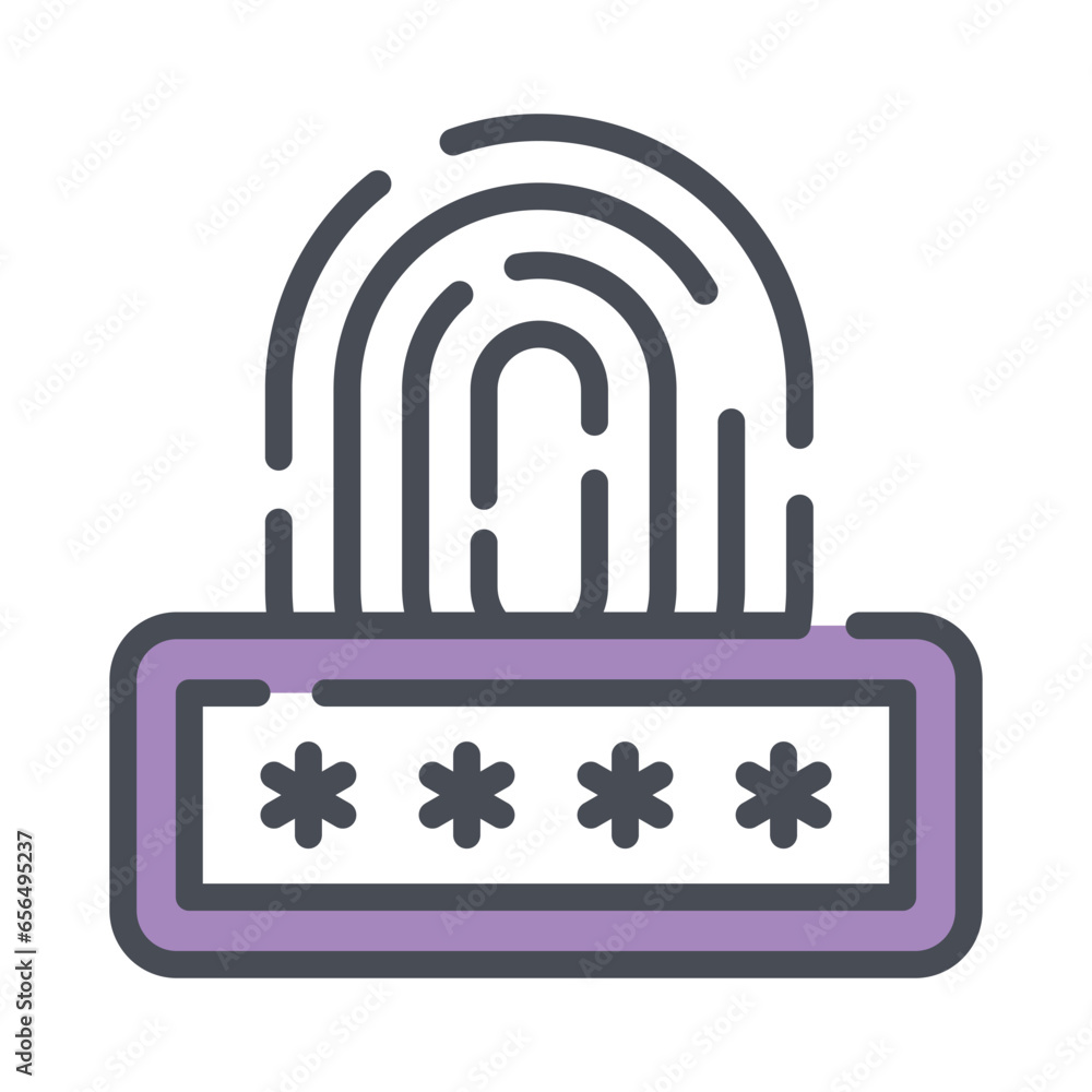 Wall mural fingerprint cyber security icon. digital security authentication concept
