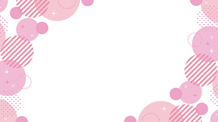 水玉　フレーム ピンク　幾何学　キラキラ