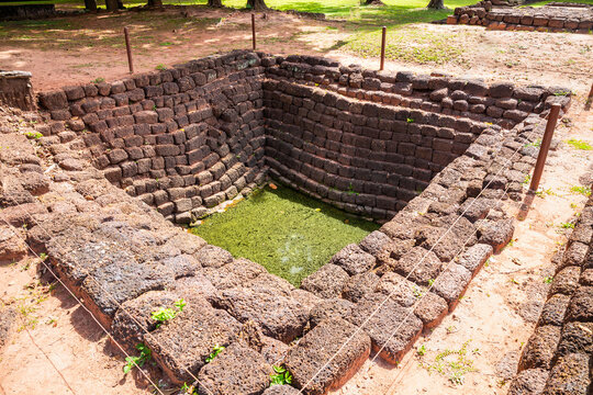Pond made from ancient Dvaravati period rocks in Sri Thep Historical Park, Phetchabun, Thailand.