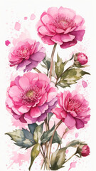 Obraz premium Flowers, leaves, watercolors, pastel, pretty sweet. For cards, advertisements.