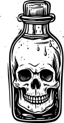 skull in the bottle cartoon