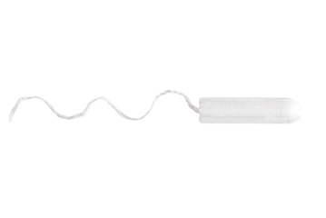 Feminine sanitary tampon in PNG isolated on transparent background. Hygiene care during critical days, caring for women's health. Monthly protection. Menstrual cycle.