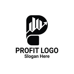 P Letter Investment and Profit Logo showing growth of money. Finance Logo Design.