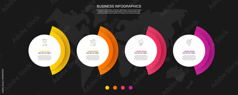 Wall mural vector infographics business, process chart design template. use for presentation and charts. abstra