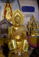 Buddha statue in a temple in northern Thailand.