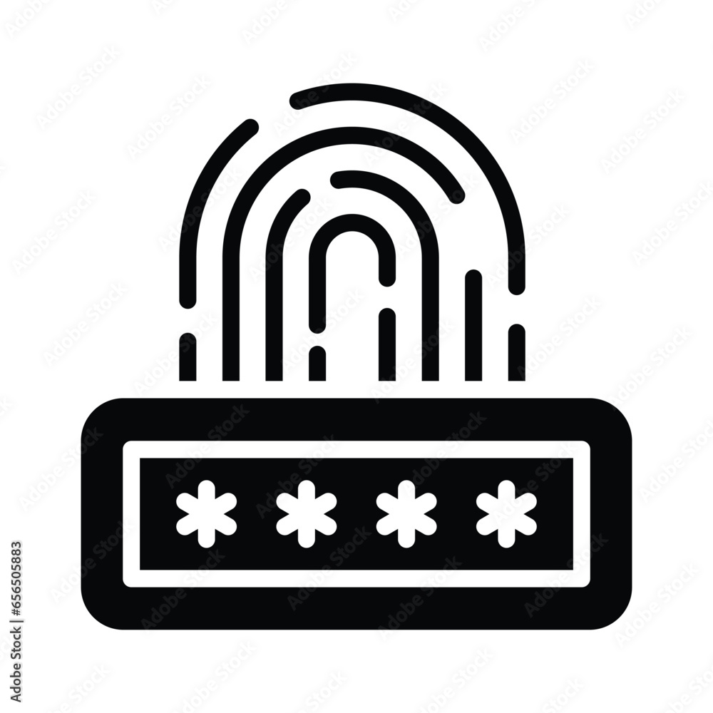 Wall mural fingerprint cyber security icon. digital security authentication concept