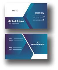 Vector flat design business appointment card template