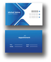Vector flat design business appointment card template