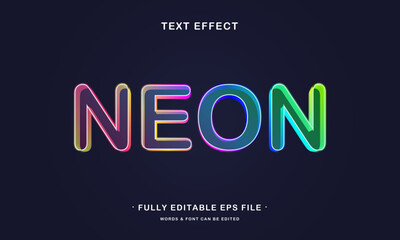 3d text effect neon template