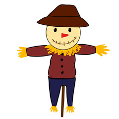 Scarecrow placed on a white background