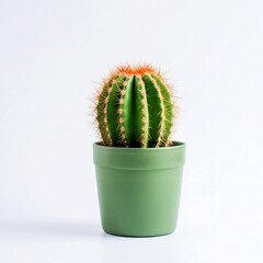 Cactus in a pot isolated on a white background.