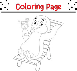 Cute Bird cartoon coloring page illustration vector. Bird coloring book for kids.