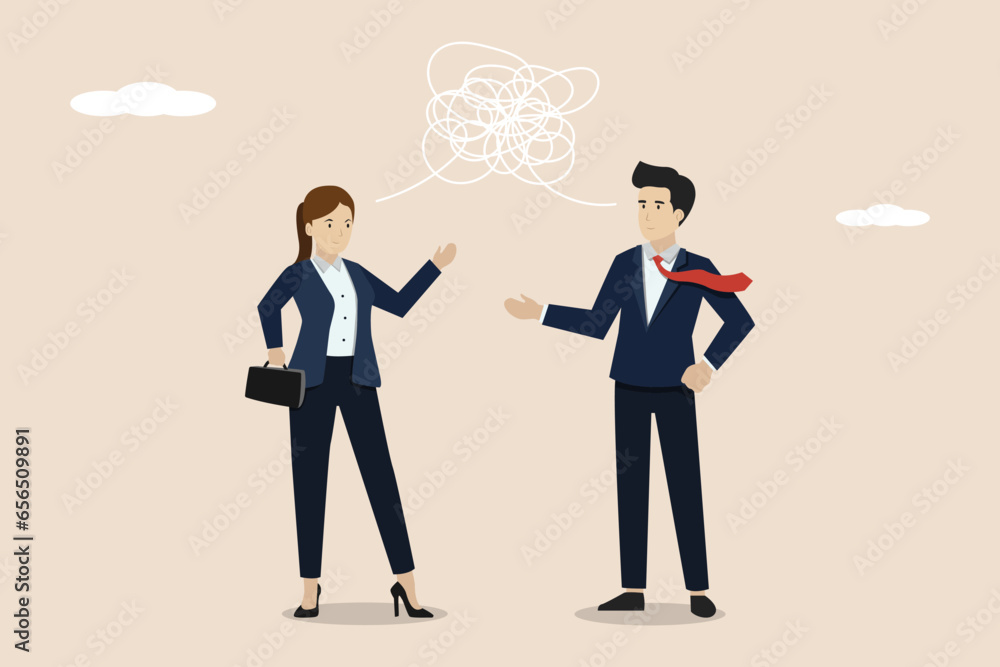 Poster collaborative team work or discussions to get solution concepts, solve business problems, find solut