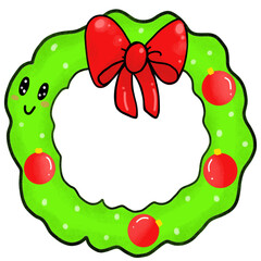 christmas wreath with ribbon