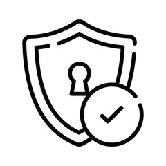 Shield icon, security icon, shield with lock. Protection icon, secure access