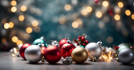 Abstract christmas background with baubles. 