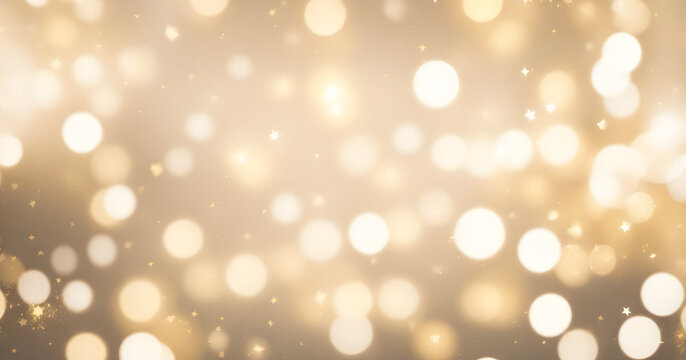 Golden abstract background with bokeh effects. Gold wallpaper. 