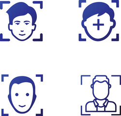 set of cartoon character