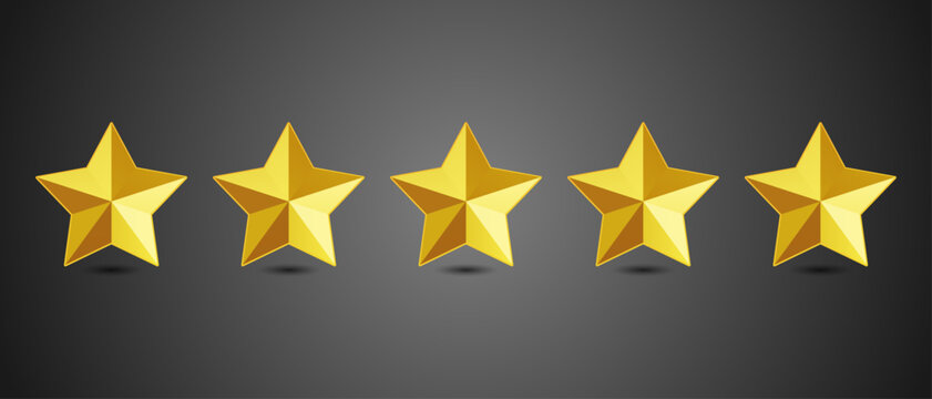 Five stars rating vector icon