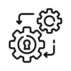 Secure management icon, with gear and lock, setting icon