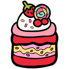 isolate strawberry cake