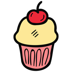 isolate strawberry cupcake