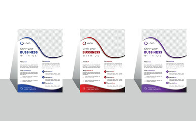 Corporate business flyer template design set, Brochure design,  in A3 with colorful business proposal, promotion, advertise, publication, flyer design