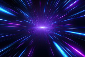 Abstract light in space background. Warp speed dreams. Glowing universe. Galactic burst. Energy in cosmos. Sparkling stars. Show in space - obrazy, fototapety, plakaty