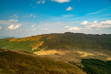 A mountain range in the Bieszczady Mountains in the area of Tarnica, Halicz and Rozsypaniec.