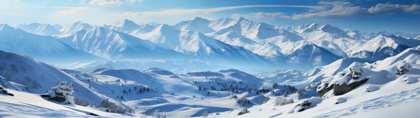 Obraz premium winter mountain landscape. snow covered mountains in winter 