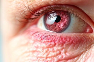 Symptoms of health issues and disease, episcleritis during eye examination, diseases symptoms concept