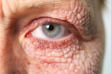 Symptoms of health issues and disease, episcleritis during eye examination, diseases symptoms concept