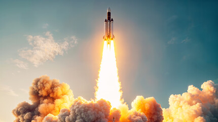 Rocket taking off, space shuttle launch hd
