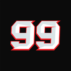 Number Racing 99 Design Vector