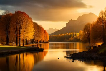 sunrise over the river