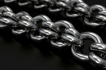 Create a visual of a polished steel chain. Generative AI